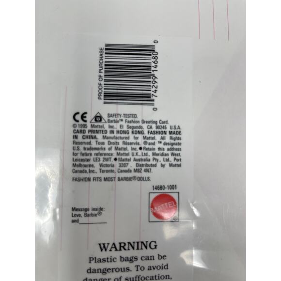 Vintage 1995 Barbie HAPPY EASTER Outfit Greeting Card PINK baby Chick LACE Dress - Picture 5 of 5